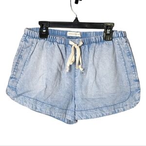 New Aeropostale Light Blue Jean Drawstring Women's XS Short Shorts NWOT